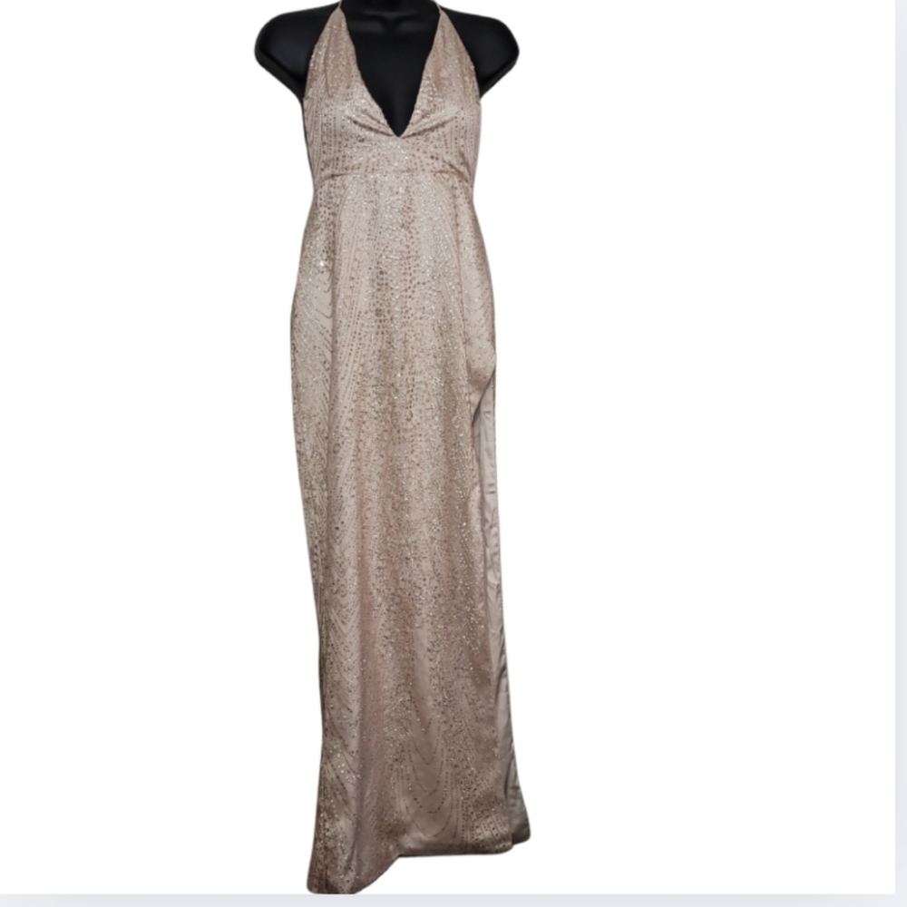 🐬 Meshki Maxi Dress in Rose Gold Size Xs